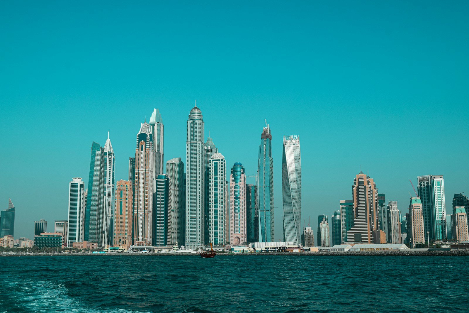 Dubai Marina waterfront and skyline, neighborhood exploration photograph
